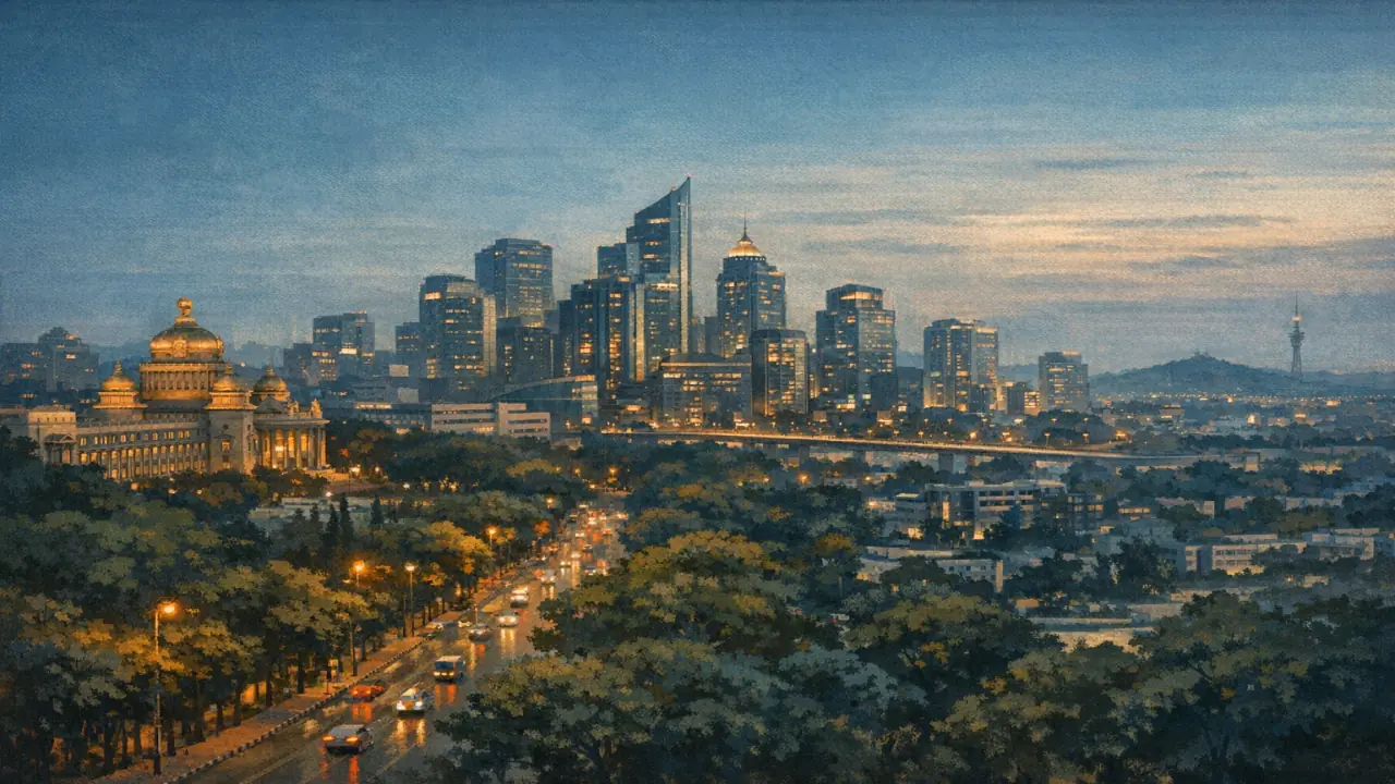 Stylized city cover for Bengaluru