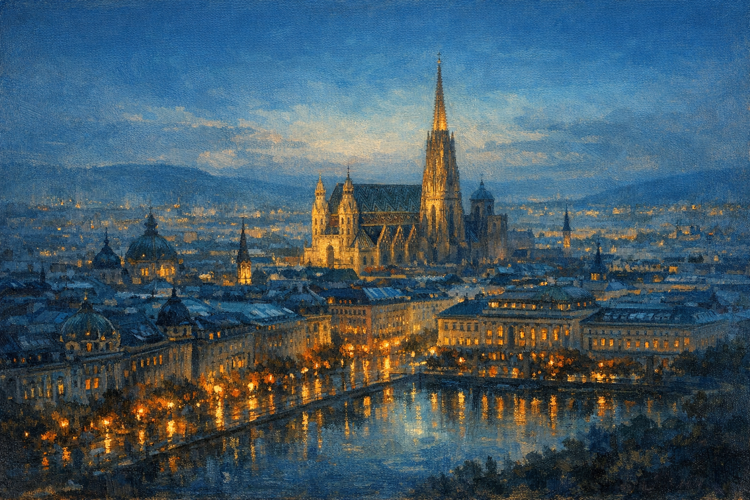 Stylized city cover for Vienna