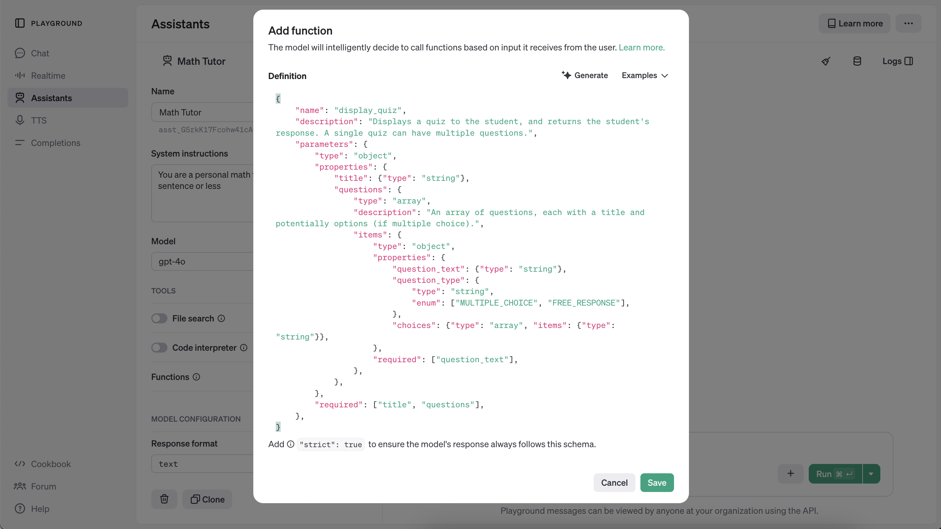 Enabling custom function