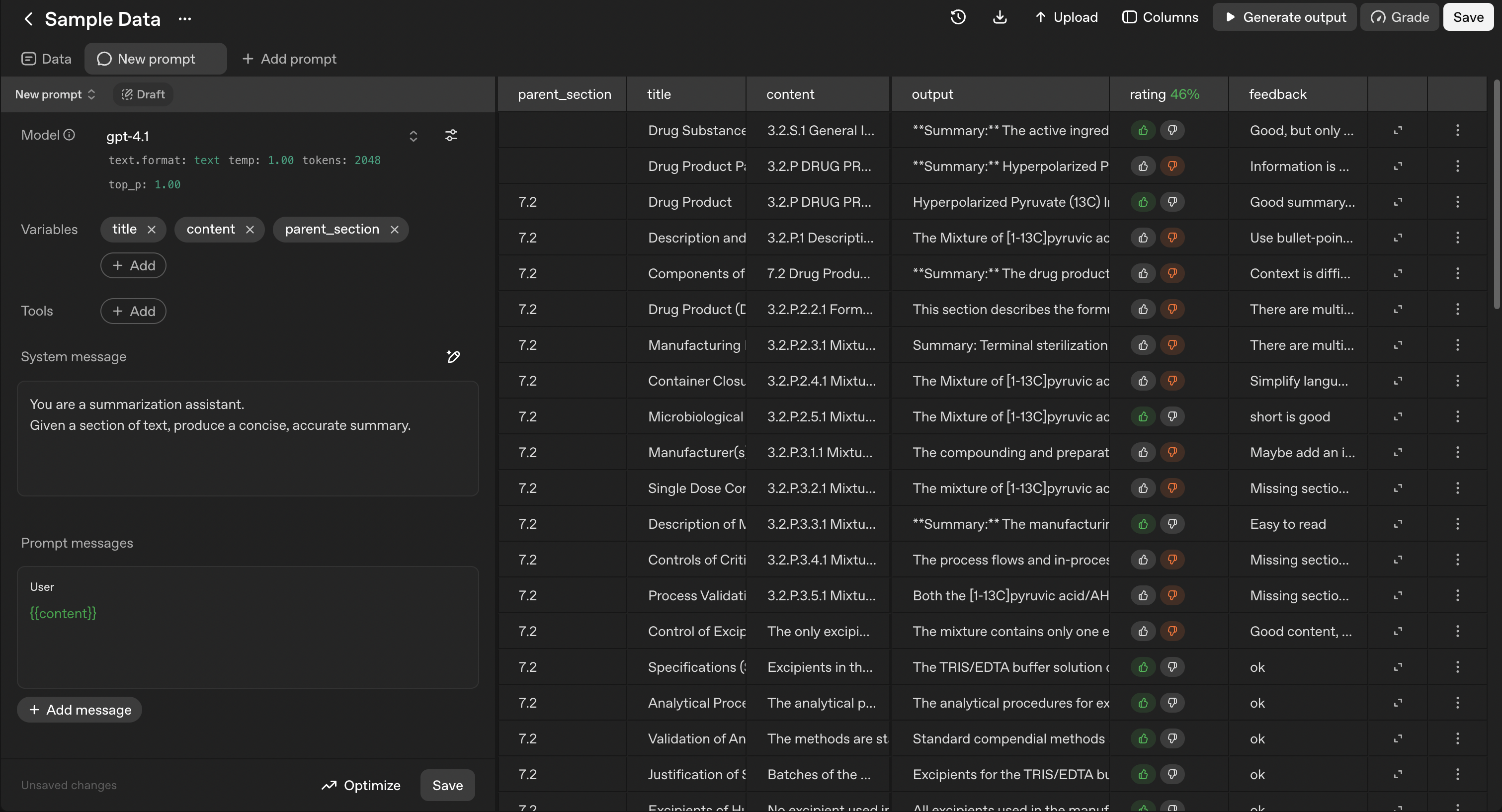 Platform Evaluation Interface