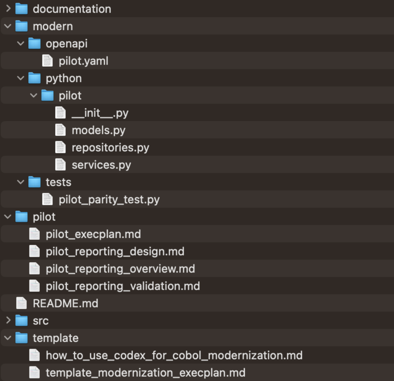Pilot Folder Structure