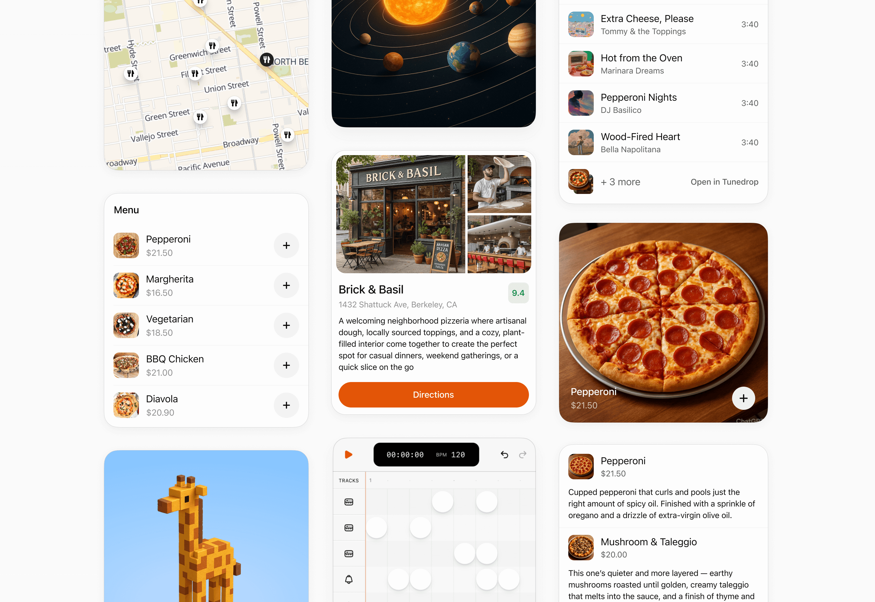 Examples of inline cards