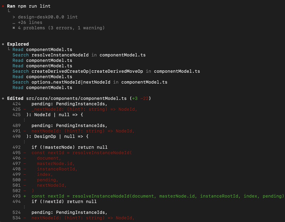 Codex referring to the plans markdown file while working
