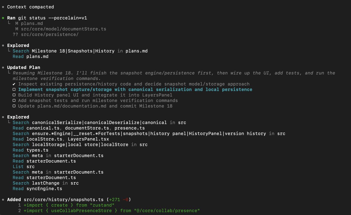 Documentation file showing milestone status updates