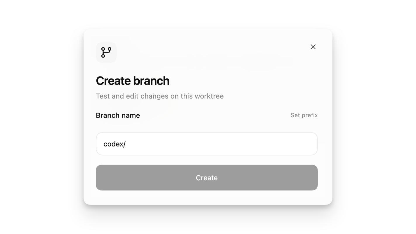 Worktree thread view with branch controls and worktree details