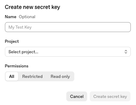 Codex analytics key creation