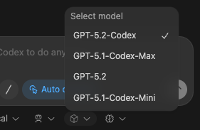 Codex model switcher